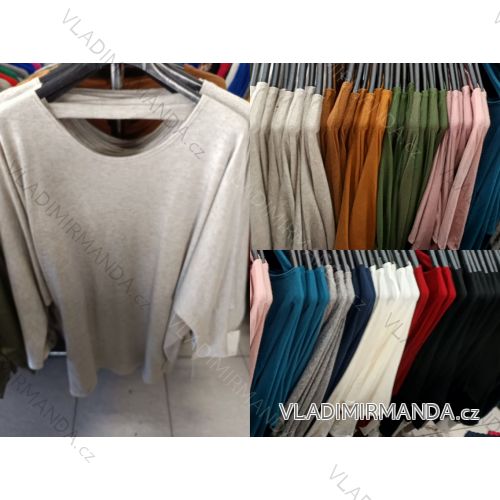 Svetr tenký dlouhý rukáv dámský nadrozměr (42/44/46 ONE SIZE) ITALSKÁ MODA IM724335