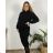 Women's Hooded Long Sleeve Dress (M / L ONE SIZE) ITALIAN FASHION IMP21164 48/50 black