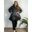 Women's elegant party long sleeve dress (S/M ONE SIZE) ITALIAN FASHION IM322282 44 black