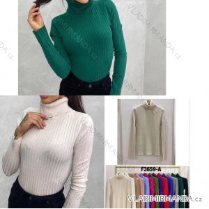 Women's Long Sleeve Turtleneck Sweater (S/M/L ONE SIZE) ITALIAN FASHION IMWK24F3659-A