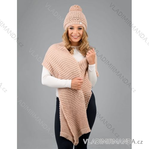 Souprava zimní čepice a šála alpaka dámská (ONE SIZE) POLSKÁ MÓDA PMWAA241284A
