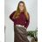Summer long sleeve flowered women's dress (UNI S / L) ITALIAN FASHION IMK20150 48/50 žlutá hořčicová