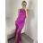 Elegant formal dress with straps for women (S / M ONE SIZE) ITALIAN FASHION IM321576 -   růžová fuchsiová -   S/M/L