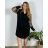 Women's Long Chiffon Short Sleeve Dress (S/M ONE SIZE) ITALIAN FASHION IMWGS231048  black