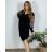 Women's Long Chiffon Short Sleeve Dress (S/M ONE SIZE) ITALIAN FASHION IMWGS231048  black