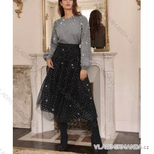 Sukně dlouhá třpytivá dámská (S/M/L ONE SIZE) ITALSKÁ MÓDA IMWGM241376