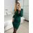 Women's Ribbed Long Sleeve Dress (S/M ONE SIZE) ITALIAN FASHION IMM23M19206