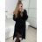 Women's Long Sleeve Knitted Cardigan (S/M ONE SIZE) ITALIAN FASHION IMPLI249061 -   black -   S / M