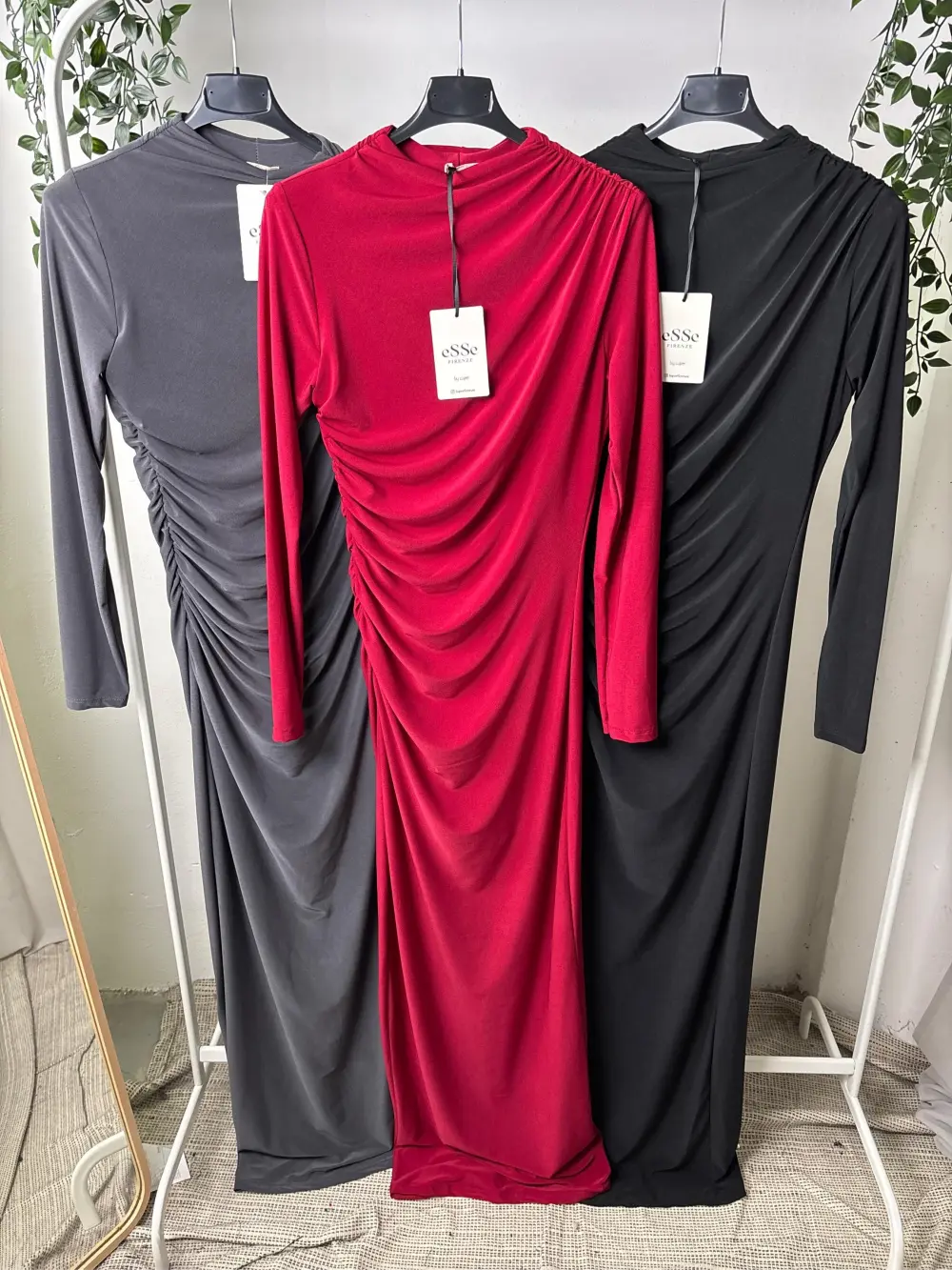 Šaty dlouhé elegantní společenské dlouhý rukáv dámské (S/M/L ONE SIZE) ITALSKÁ MÓDA IMPLP2475290010