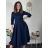 Women's elegant party long sleeve dress (S/M ONE SIZE) ITALIAN FASHION IM322282 black S/M/L