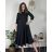 Women's elegant party long sleeve dress (S/M ONE SIZE) ITALIAN FASHION IM322282 black S/M/L