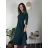 Women's elegant party long sleeve dress (S/M ONE SIZE) ITALIAN FASHION IM322282 black S/M/L