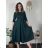 Women's elegant party long sleeve dress (S/M ONE SIZE) ITALIAN FASHION IM322282 black S/M/L