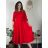 Women's elegant party long sleeve dress (S/M ONE SIZE) ITALIAN FASHION IM322282 black S/M/L