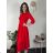 Women's elegant party long sleeve dress (S/M ONE SIZE) ITALIAN FASHION IM322282 black S/M/L