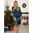 Women's Long Sleeve Knitted Turtleneck Sweater (S/M ONE SIZE) ITALIAN FASHION IM323001 -   Royal blue -   S / M