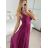Šaty dlouhé společenské na ramínka dámské (S/M ONE SIZE) ITALSKÁ MÓDA IMPSH2380566/DU -   tmavě modrá -   S/M