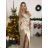 Women's strapless long party dress (S/M ONE SIZE) ITALIAN FASHION IMPSH246455/DU - beige - S/M