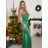 Women's Strappy Long Satin Party Dress (S/M ONE SIZE) ITALIAN FASHION IMM24M9156/DU -   red -   S/M/L