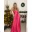 Women's Elegant Party Long Dress with Straps (S/M ONE SIZE) ITALIAN FASHION IMPSH2280608/DU -   béžová smetanová -   S/M/L