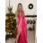 Women's Elegant Party Long Dress with Straps (S/M ONE SIZE) ITALIAN FASHION IMPSH2280608/DU -   béžová smetanová -   S/M/L