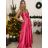 Women's Elegant Party Long Dress with Straps (S/M ONE SIZE) ITALIAN FASHION IMPSH2280608/DU -   béžová smetanová -   S/M/L