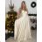 Women's Elegant Party Long Dress with Straps (S/M ONE SIZE) ITALIAN FASHION IMPSH2280608/DU -   béžová smetanová -   S/M/L