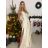 Women's Elegant Party Long Dress with Straps (S/M ONE SIZE) ITALIAN FASHION IMPSH2280608/DU -   béžová smetanová -   S/M/L