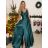 Women's Elegant Party Long Dress with Straps (S/M ONE SIZE) ITALIAN FASHION IMPSH2280608/DU -   béžová smetanová -   S/M/L