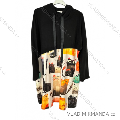 Women's elegant party long sleeve dress (S/M ONE SIZE) ITALIAN FASHION IM322282 black 56/58