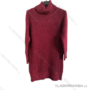 Women's Plus Size Warm Knitted Long Sleeve Dress (52/54/56 ONE SIZE) ITALIAN FASHION IM424637