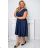 Women's Plus Size (42-46) Long Elegant Party Sleeveless Dress POLISH FASHION PMLBC23265-10 dark blue 48