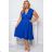 Women's Plus Size (42-46) Long Elegant Party Sleeveless Dress POLISH FASHION PMLBC23265-10 Royal blue 50