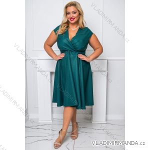 Elegant shiny short sleeve dress for women, plus size (36-50) POLISH FASHION PMLBF24NICOL-4