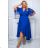 Women's Plus Size (42-46) Long Elegant Party Sleeveless Dress POLISH FASHION PMLBC23265-10 Royal blue 50