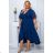 Women's Plus Size (42-46) Long Elegant Party Sleeveless Dress POLISH FASHION PMLBC23265-10 dark blue 54