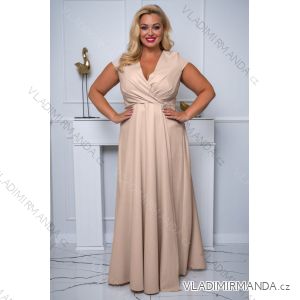 Women's Plus Size (42-46) Long Elegant Party Sleeveless Dress POLISH FASHION PMLBC23265-10