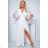 Women's Plus Size (42-46) Long Elegant Party Sleeveless Dress POLISH FASHION PMLBC23265-10 white 52