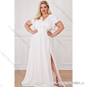 Long dress, elegant, glittering, short sleeves, women's, plus size (48-54) POLISH FASHION PMLBF24CHARLOTTE