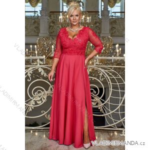 Women's Plus Size (42-46) Long Elegant Party Sleeveless Dress POLISH FASHION PMLBC23265-10