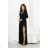 Women's Long Elegant Dress with Wide Straps (SL) FRENCH FASHION FMPEL23VELVET black 40