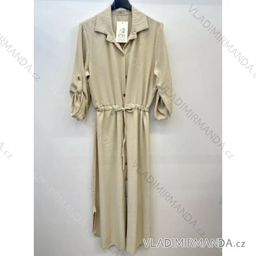 Women's Long Sleeve Belted Shirt Dress (S/M ONE SIZE) ITALIAN FASHION IMPSH24210151