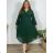 Lamb Coat Long Sleeve Women's Plus Size (3XL/4XL ONE SIZE) ITALIAN FASHION IMD22748 black