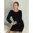 Women's Plus Size Long Sleeve Oversize Dress (XL/2XL/3XL ONE SIZE) ITALIAN FASHION IMC23024 S/M/L black