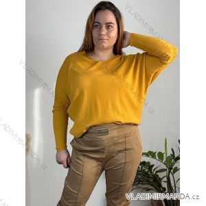 Svetr tenký dlouhý rukáv dámský nadrozměr (54/56/58 ONE SIZE) ITALSKÁ MODA IM724336