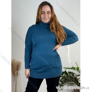 Women's Sweater Long Long Sleeve Knitted Dress (L / XL ONE SIZE) ITALIAN FASHION IM721314