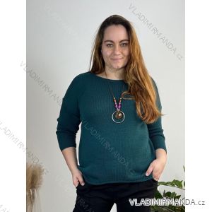 Knitted Sweater with Pendant Long Sleeve Women's (L/XL/2XL ONE SIZE) ITALIAN FASHION IM423590