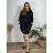 Women's Plus Size Long Warm Long Sleeve Dress (50/52/54 ONE SIZE) ITALIAN FASHION IM424636 52/54 black