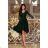 Šaty elegantní společenské s krajkou dlouhý rukáv dámský (S - 3XL) polská moda 210-3 NICOLLE NMC-210-3/DR zelená smaragdová XL