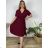 Women's elegant party long sleeve dress (S/M ONE SIZE) ITALIAN FASHION IM322282 50/52 wine